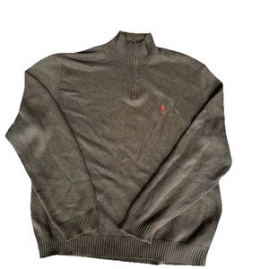 XL Polo Ralph Lauren Brown 1/4 Zip Pullover Sweater – Red Pony Logo